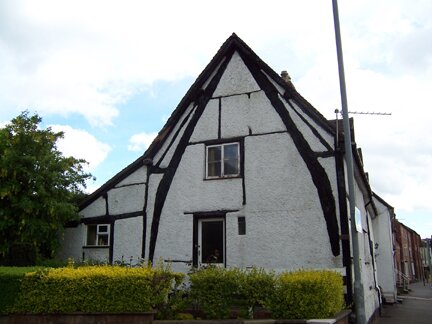 Cruck frame black and white house in Ledbury, Herefordshire